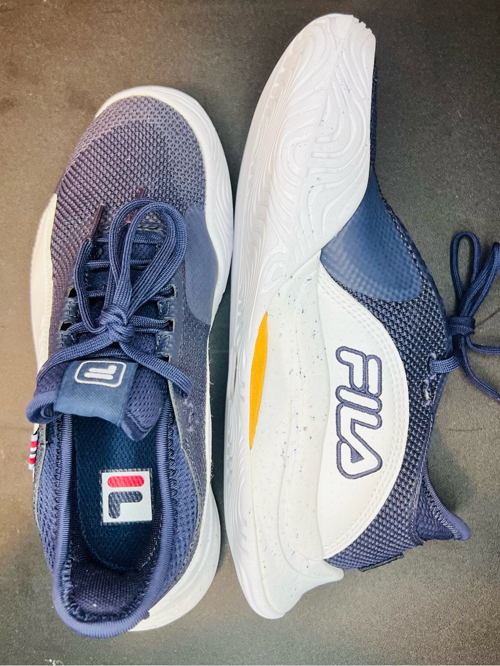 FILA Navy, White, and Yellow Women's Sneakers